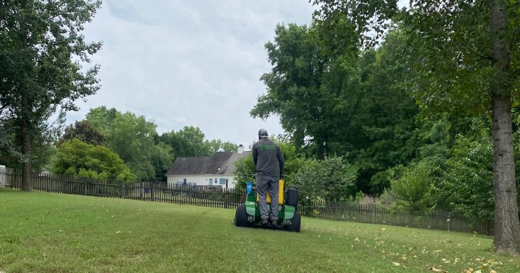 Man mowing lawn