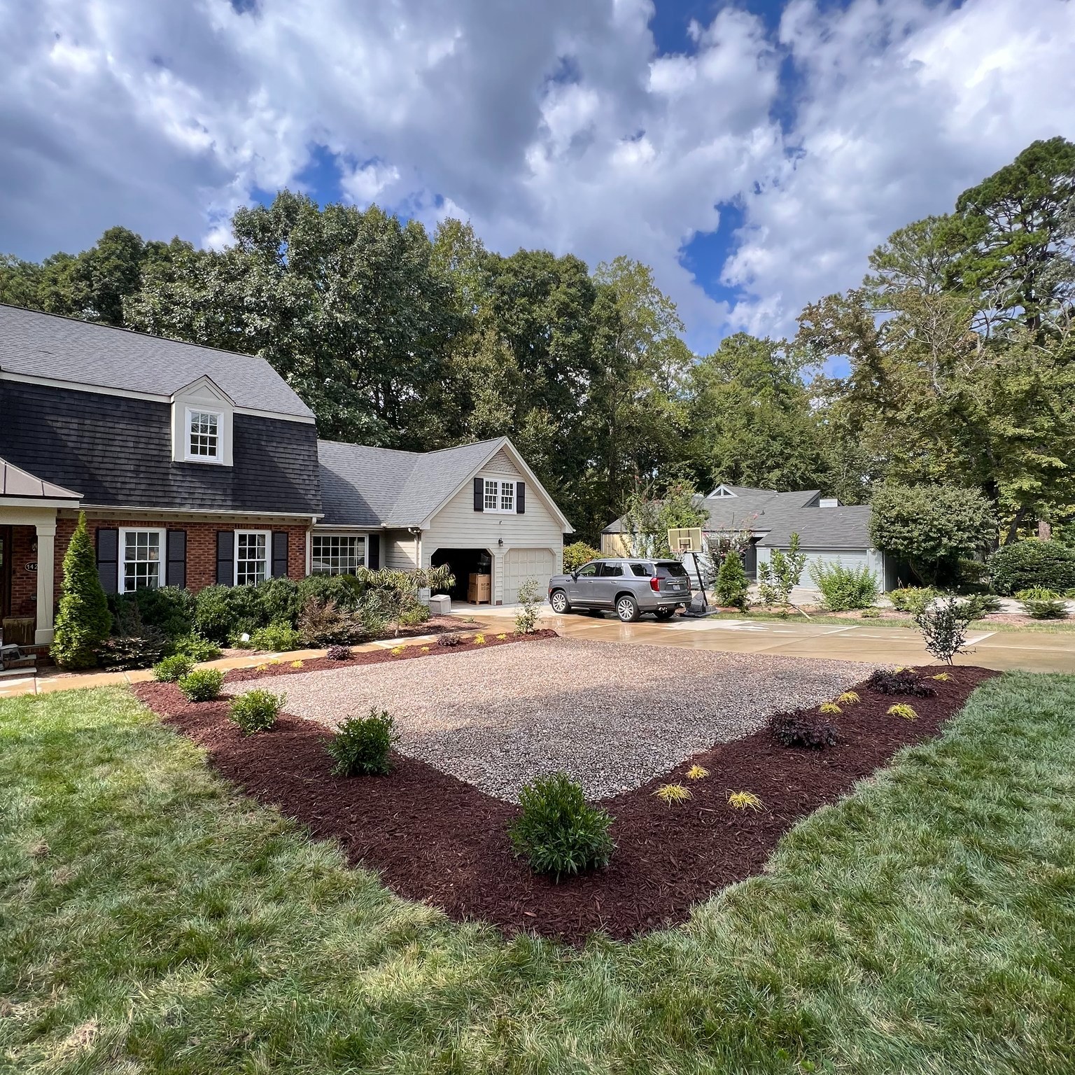 all curb appeal Raleigh NC home with mulch beds in front yard Raleigh NC all curb appeal Raleigh NC home with mulch beds