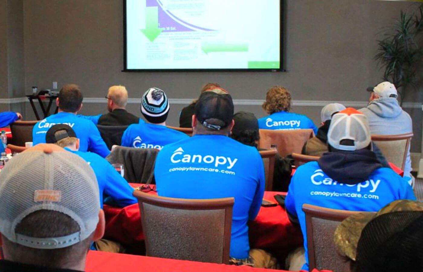 Canopy lawncare team at training
